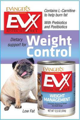 EVX Restricted Diet Weight Management Salmon Flavor Pate Wet Dog Food, 12.5-oz can, case of 12
