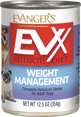 EVX Restricted Diet Weight Management Salmon Flavor Pate Wet Dog Food, 12.5-oz can, case of 12