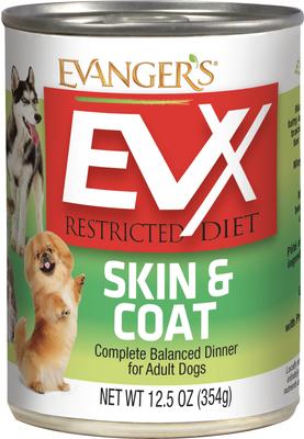 EVX Restricted Diet Skin & Coat Salmon Flavor Pate Wet Dog Food, 12.5-oz can, case of 12