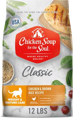 Weight & Mature Care Senior Chicken & Brown Rice Recipe Dry Cat Food, 12-lb bag
