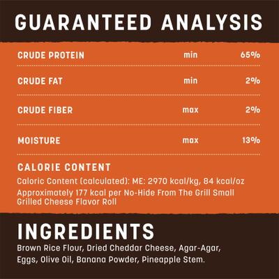 No-Hide From the Grill Long Lasting Natural Rawhide Alternative Medium Grilled Cheese Vegetarian Flavor Rolls Chew Dog Treats, 1 count