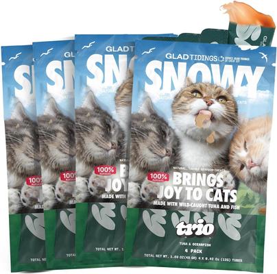 Seafood with Wild-Caught Tuna & Oceanfish Human-Grade Lickable Cat Treats, 6.76-oz pouch, 16 count