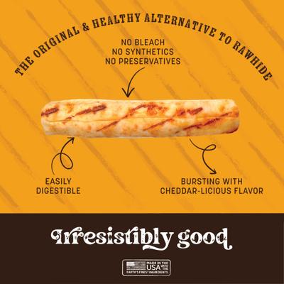 No-Hide From the Grill Long Lasting Natural Rawhide Alternative Medium Grilled Cheese Vegetarian Flavor Rolls Chew Dog Treats, 1 count