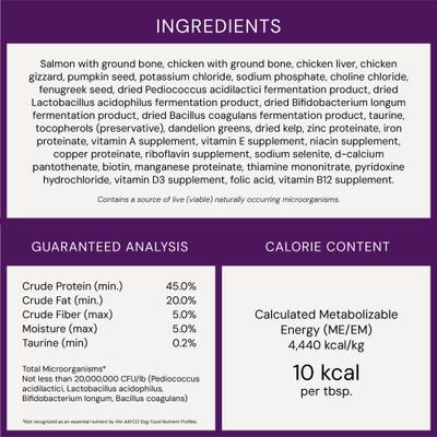 Marie’s Magical Dinner Dust - Alimento crudo liofilizado para gatos con salmón salvaje y pollo de corral (7 oz)