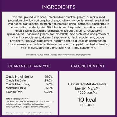 Marie's Magical Dinner Dust - Alimento crudo liofilizado para gatos con receta de pollo sin jaula, bolsa de 7 oz