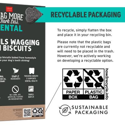 Wag More Bark Less Dental Chicken, Bone Charcoal, Parsley, Peppermint Crunchy Dog Treats, 14-oz box