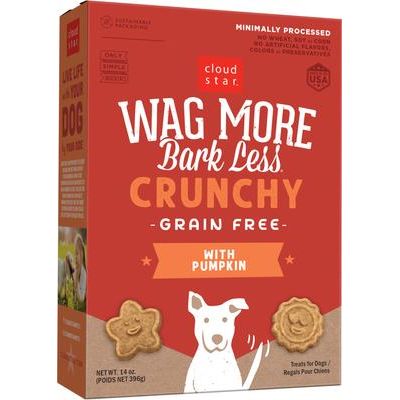 Golosinas crujientes para perros Wag More Bark Less sin cereales, sabores variados, bolsa de 2.5 lb