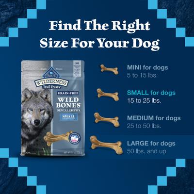 Wilderness Wild Bones Grain-Free Small Dental Dog Treats, 27-oz bag, count varies