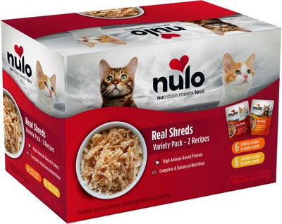 Real Shreds Variety Pack Grain-Free Wet Cat & Kitten Food, 2.5-oz pouch, case of 12