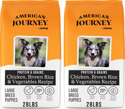 Protein & Grains Large Breed Puppy Chicken, Brown Rice & Vegetables Recipe Dry Dog Food, 56-lb bundle