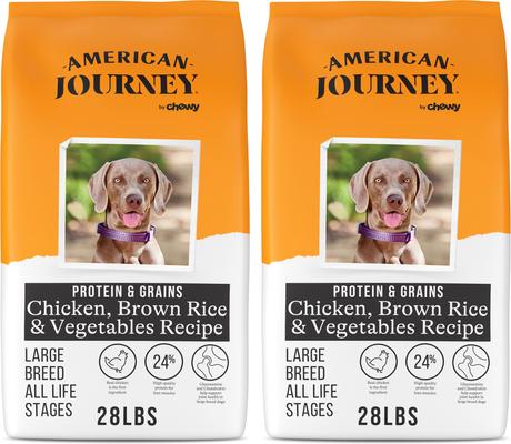 Protein & Grains Large Breed Salmon, Brown Rice & Vegetables Recipe Dry Dog Food, 56-lb bundle