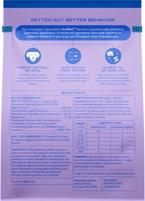 GutWell Stress Support Anxiety Relief & Calming Supplement for Dogs with Probiotics, 12.7-oz
