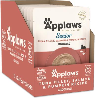 Senior Chicken & Pumpkin Recipe Mousse Grain-Free Wet Cat Food, 2.47-oz pouch, case of 12