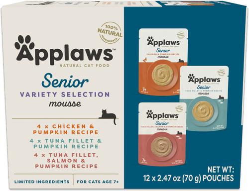 Senior Variety Selection Grain-Free Mousse Wet Cat Food, 2.47-oz pouch, case of 12