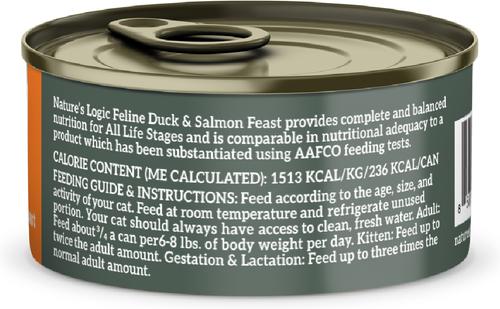 100% Natural Feline Duck & Salmon Recipe Grain-Free Wet Cat Food, 5.5-oz, case of 24