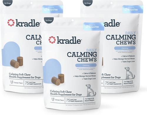 Calming Chews Chicken Flavored Soft Chew Supplement for Dogs, 75 count, bundle of 2