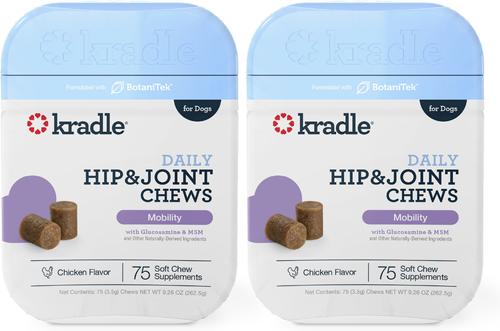Hip & Joint Beef Flavored Chew Supplement for Dogs, 75 count