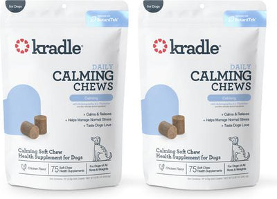 Calming Chews Chicken Flavored Soft Chew Supplement for Dogs, 75 count, bundle of 2