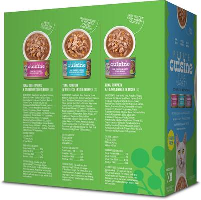 Variety Pack Tuna Entrees Grain-Free Wholefoods Wet Cat Food, 2.8-oz can, case of 8