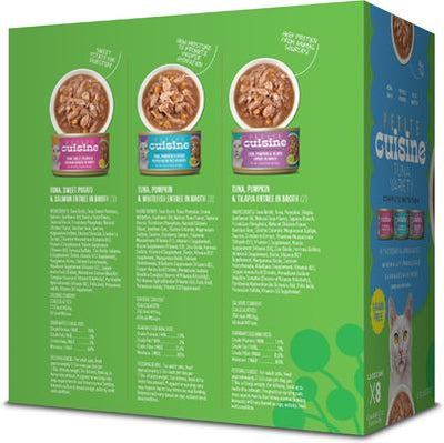 Variety Pack Tuna Entrees Grain-Free Wholefoods Wet Cat Food, 2.8-oz can, case of 8