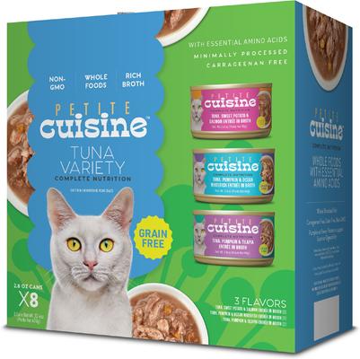 Variety Pack Tuna Entrees Grain-Free Wholefoods Wet Cat Food, 2.8-oz can, case of 8