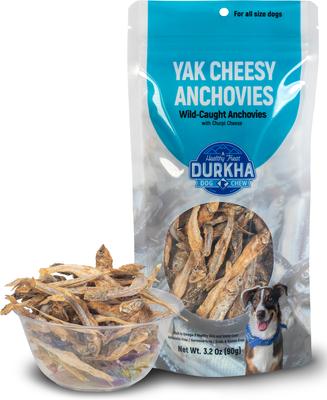 Yak Cheesy Anchovies Dehydrated Dog Treats, 3.2-oz bag