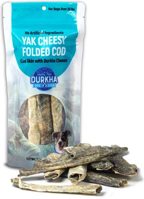 Yak Cheesy Folded Cod Dehydrated Dog Treats, 2-oz bag