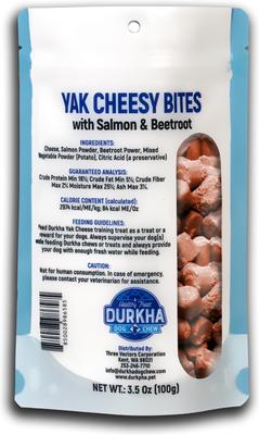 Yak Cheesy Bites with Salmon & Beetroot Dog Treats, 3.5-oz bag