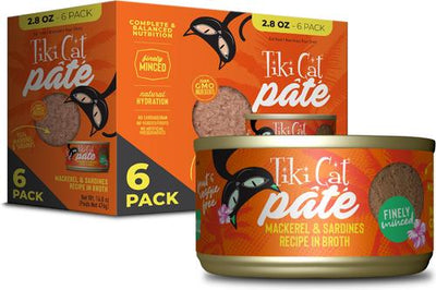 Grill Mackerel & Sardines Recipe in Broth Grain-Free Pate Wet Cat Food, 2.8-oz can, case of 6