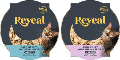 Bundle: Reveal Tuna with Shrimp in Broth + Sardine with Mackerel in Broth Flavored Wet Cat Food