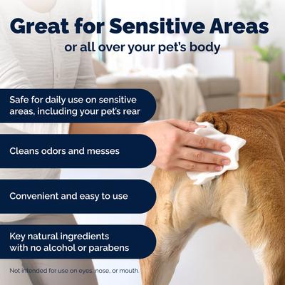 Toallitas higiénicas desodorantes y limpiadoras de glándulas anales Glandex Boot the Scoot para perros y gatos, 75 unidades
