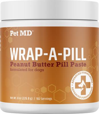 Wrap-A-Pill Peanut Butter Flavored Pill Paste Nutritional Supplement for Dogs & Cats, 4.2-oz tub