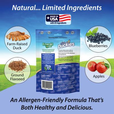 Grain-Free Little Duckies with Duck & Blueberry Dog Treats, 5-oz bag