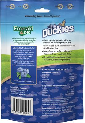 Grain-Free Little Duckies with Duck & Blueberry Dog Treats, 5-oz bag