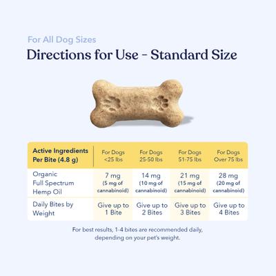 Full-Spectrum Hemp Oil Bites Well Blend Creamy Coconut Flavored Immune Chew Supplement for Dogs, 30 count