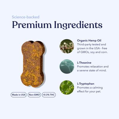 Full Spectrum Hemp Oil Soft Chews Chicken Flavored Calming Supplement for Dogs, 30 count