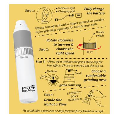 Rechargeable Large Electric Dog & Cat Nail Grinder & Clippers