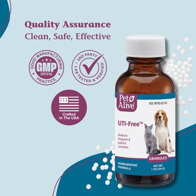 UTI-Free Homeopathic Medicine for Urinary Tract Infections UTI for Dogs & Cats, 1-oz jar