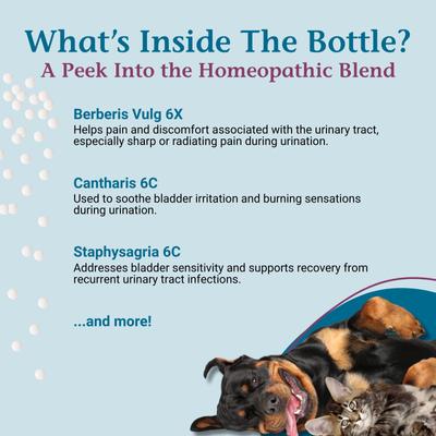 UTI-Free Homeopathic Medicine for Urinary Tract Infections UTI for Dogs & Cats, 1-oz jar