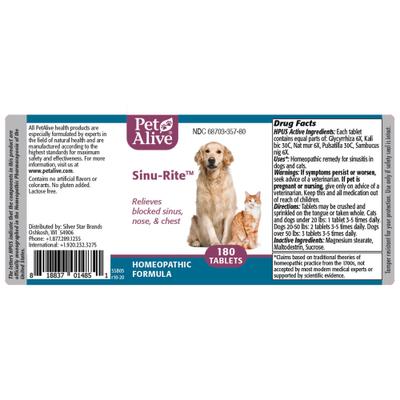 Sinu-Rite Homeopathic Medicine for Allergies for Dogs, 180 count