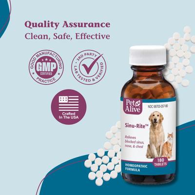 Sinu-Rite Homeopathic Medicine for Allergies for Dogs, 180 count