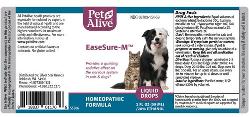 EaseSure-M Homeopathic Medicine for Anxiety for Dogs & Cats, 2-fl oz bottle