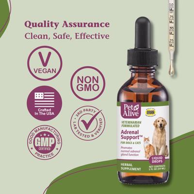 Adrenal Support Liquid Hormone Supplement for Dogs & Cats, 2-fl oz bottle