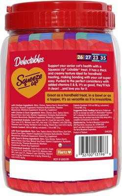 Delectables Squeeze Up Senior 10+ Variety Pack Lickable Cat Treats, 0.5-oz tube, 48 count