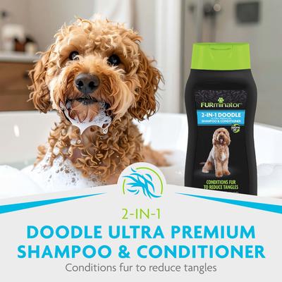 2-in-1 Doodle Ultra Premium Dog Shampoo & Conditioner, Black/Green, 16-fl oz bottle