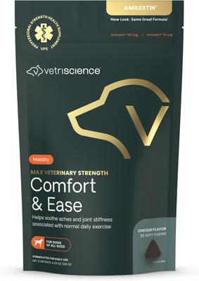 Max Veterinary Strength Comfort & Ease Amilextin Chicken Flavored Soft Chew Joint Supplement for Dogs, 60 count