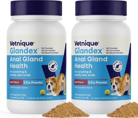 Glandex Anal Gland Support Supplement Powder with Pork Liver Flavor for Dogs & Cats, 5.5-oz bottle, bundle of 2