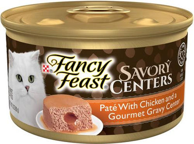 Comida enlatada para gatos Savory Centers con pollo, 3 oz, caja de 4
