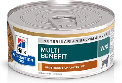 w/d Multi-Benefit Digestive, Weight, Glucose, Urinary Management Vegetable & Chicken Stew Wet Dog Food, 5.5-oz can, case of 4