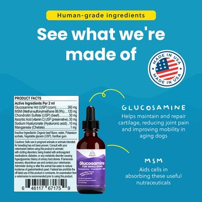 Glucosamine Hip & Joint Supplement for Small Dogs, 2-fl oz